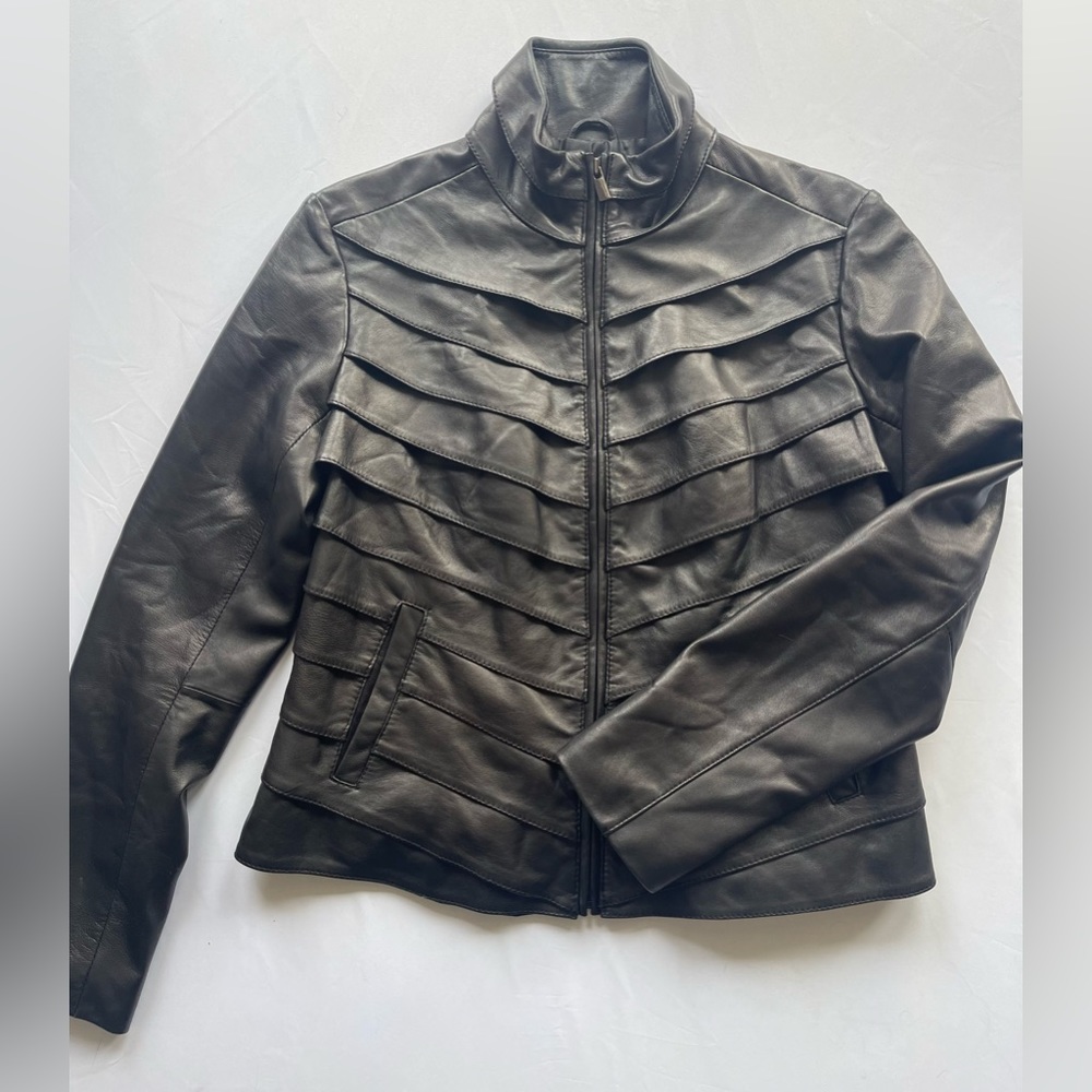 Saks 5th Avenue leather jacket.